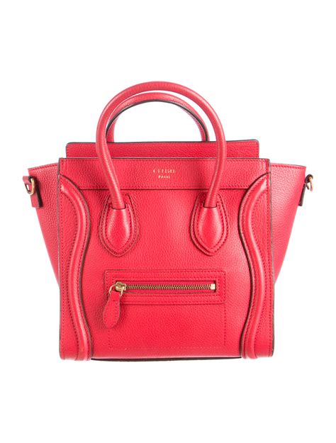 celine red nano luggage|celine shoulder luggage tote price.